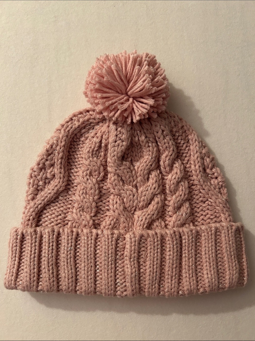 GAP Kids Cable Knit Pom Hat - Pink